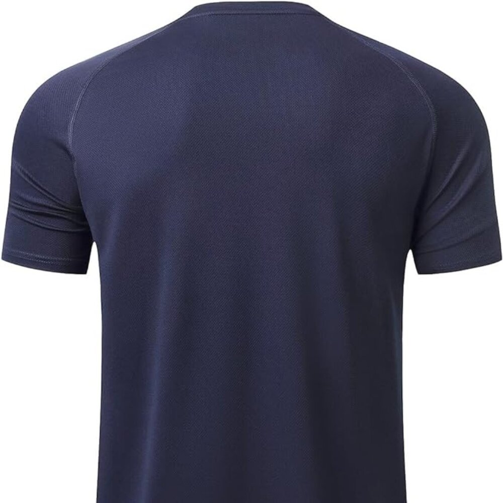 Brand New ZENGVEE Men's Workout Shirts Dry Fit XXL Navy Blue - Picture 2 of 4